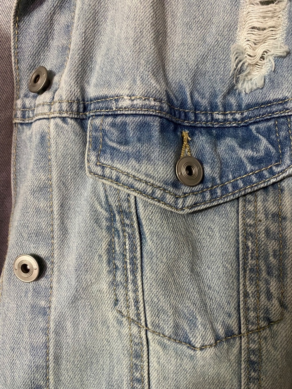 American Rag Distressed Denim Jacket - Picture 5 of 7